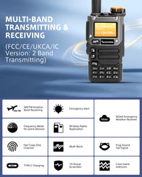 Quansheng UV-K6 Walkie Talkie 5W Air Band Radio Tyep C Charge UHF VHF DTMF FM Scrambler NOAA Wireless Frequency Two Way CB Radio