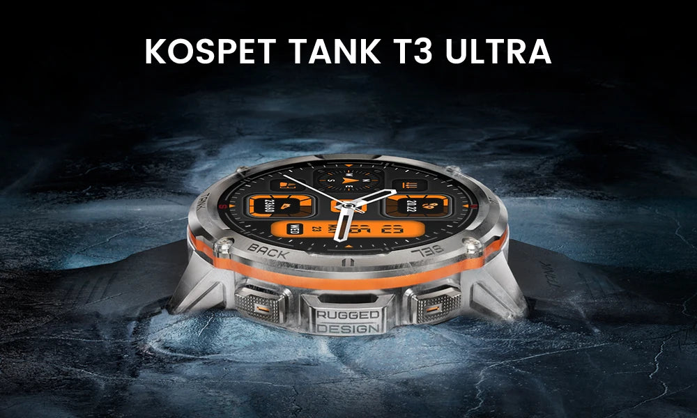 2025 Original KOSPET TANK T3 Ultra GPS Smart Watch For Men Smartwatch Waterproof 5ATM IP69K 470mAh AMOLED Bluetooth Call Watches