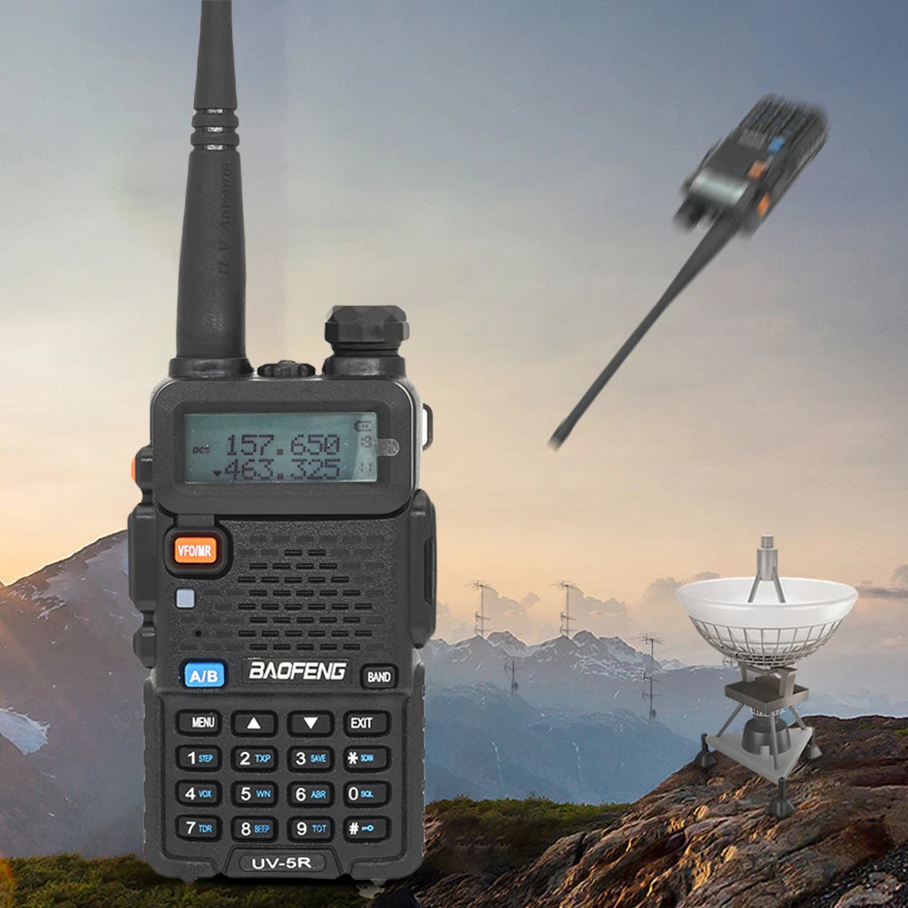 UV-5R Walkie Talkie 5W Dual Band Two Way Radio Commutator VHF/UHF 136-174MHz &400-520MHz Handheld Station Receiver Ham Radio Set
