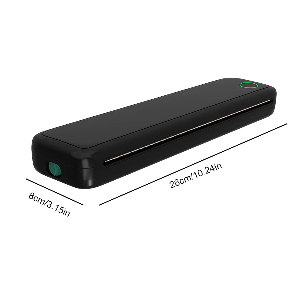 A4 Portable Thermal Printer Inkless BT Thermal A4 Mobile Printer with Printing Paper Document Printing Maker for Smartphone & PC