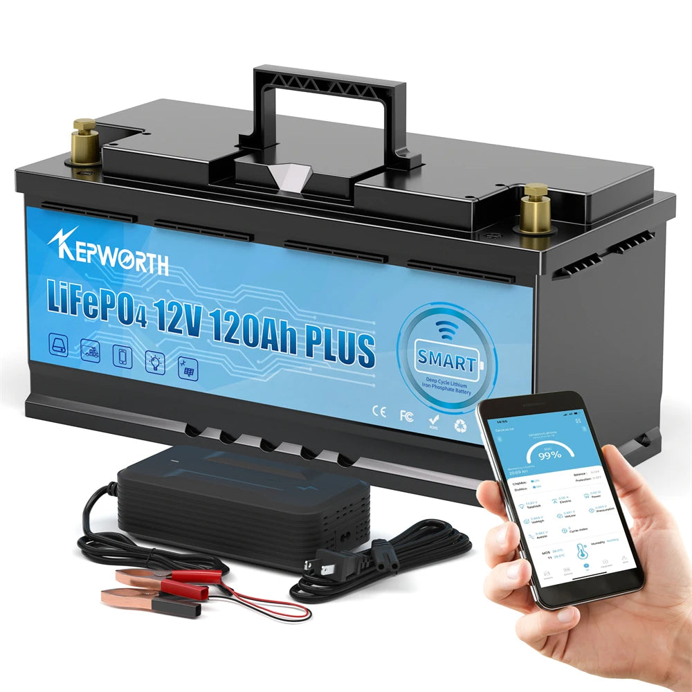 Limited Time Promotion EU Stock 12V Lifepo4 Battery 100Ah 120Ah 200Ah Support  Series/Parallel for RV Marine Trolling Motor