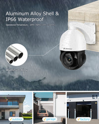 Jennov 4K 8MP Outdoor PTZ IP POE Camera 20X Optical Zoom & Human Detection, 320ft IR Night Vision,  Hikvision Onvif Compatible
