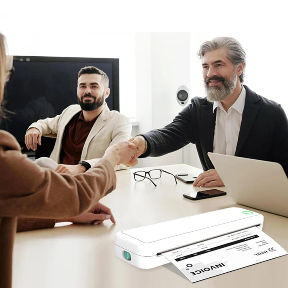 A4 Portable Thermal Printer Inkless Bluetooth-Compatible Wireless Mobile Travel Printer Document Printing Maker Home Office Use