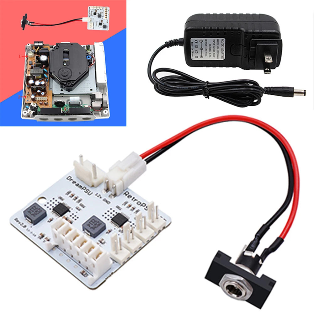 Rev2.0 Dream PSU 12V Power Supply Board 12V Direct Current Power-Supply Replace Adapter Power Supply Board for SEGA Dreamcast