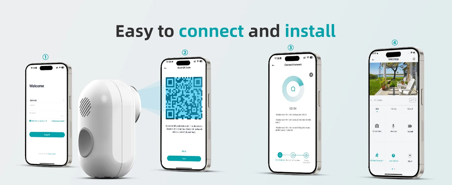 ZUMIMALL APP F5 Security Cameras Wireless Outdoor with Magnetic Mount, Battery Powered, 2.4G WiFi ,3MP Color Night Vision