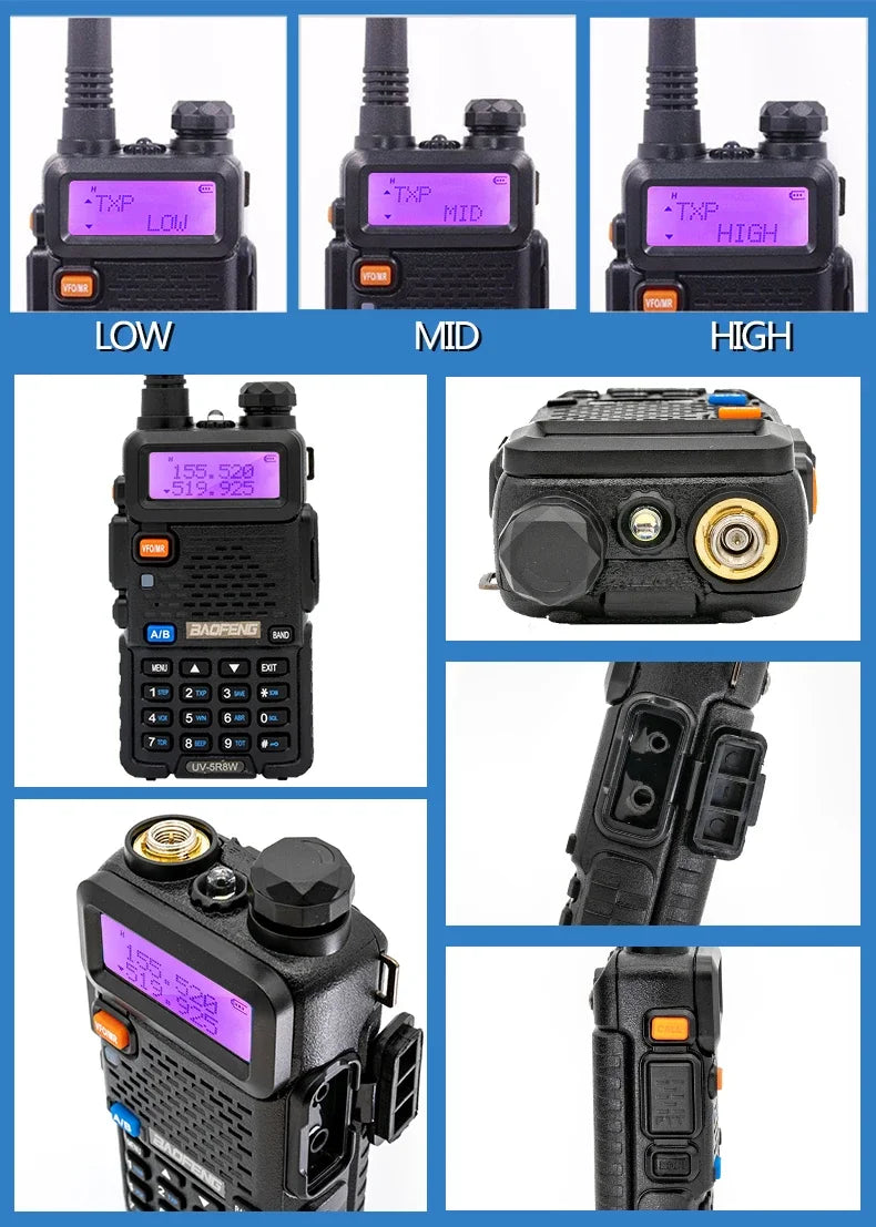 4PCS Baofeng Walkie Talkie UV 5R 8W Ham Radio Long Range Walkie Talkies Dual Band Handheld Two Way Radio with 3800mAh Battery