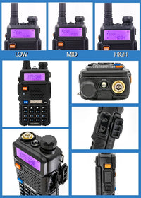 4PCS Baofeng Walkie Talkie UV 5R 8W Ham Radio Long Range Walkie Talkies Dual Band Handheld Two Way Radio with 3800mAh Battery