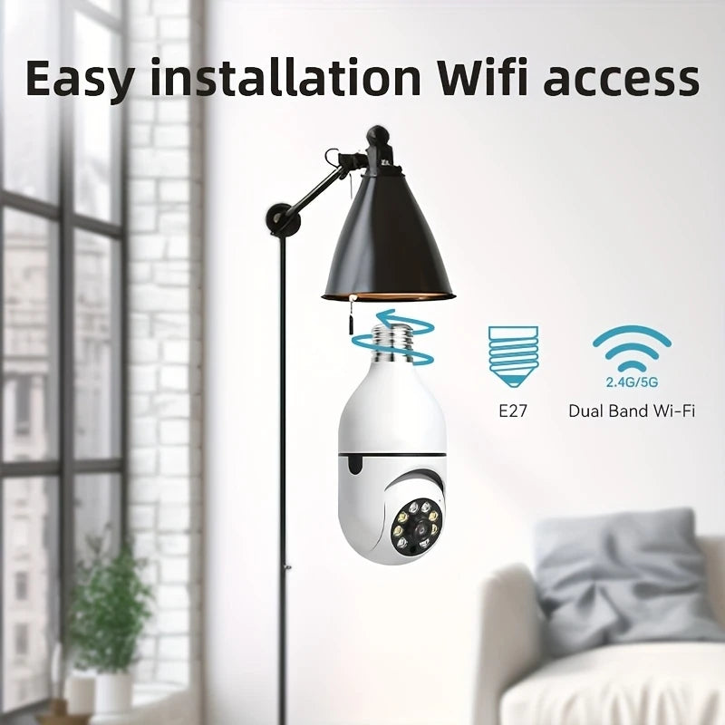 4PC Boykeep Light Bulb Security Cameras, Wireless 5G WiFi ,Ease Life APP,360 Degree E27 1080P Cam,Night Vision,Motion Detection