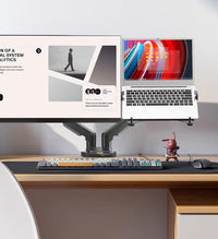 Northbayou F160-FP 10"-17" laptop mount 360 rotate 10"-27" air press full motion gas spring  10"-27" two monitor  clamp desk
