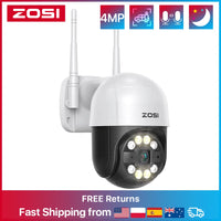 ZOSI 3MP/4MP PTZ Wifi IP Camera H.265 Wireless Surveillance Security CCTV Camera P2P Audio Outdoor AI Human Detection HD Cameras