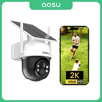 AOSU 3MP 100% Wire-Free Solar WiFi Camera 5000 mAh Two-way Audio Security Camera Wireless Solar Panel PTZ CCTV Camera