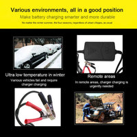 12V Automatic Battery Charger Replacement 1A Charging for Car Vecihle Truck Motorcycle Smart Compact Sealed Lead Acid EU/US Plug