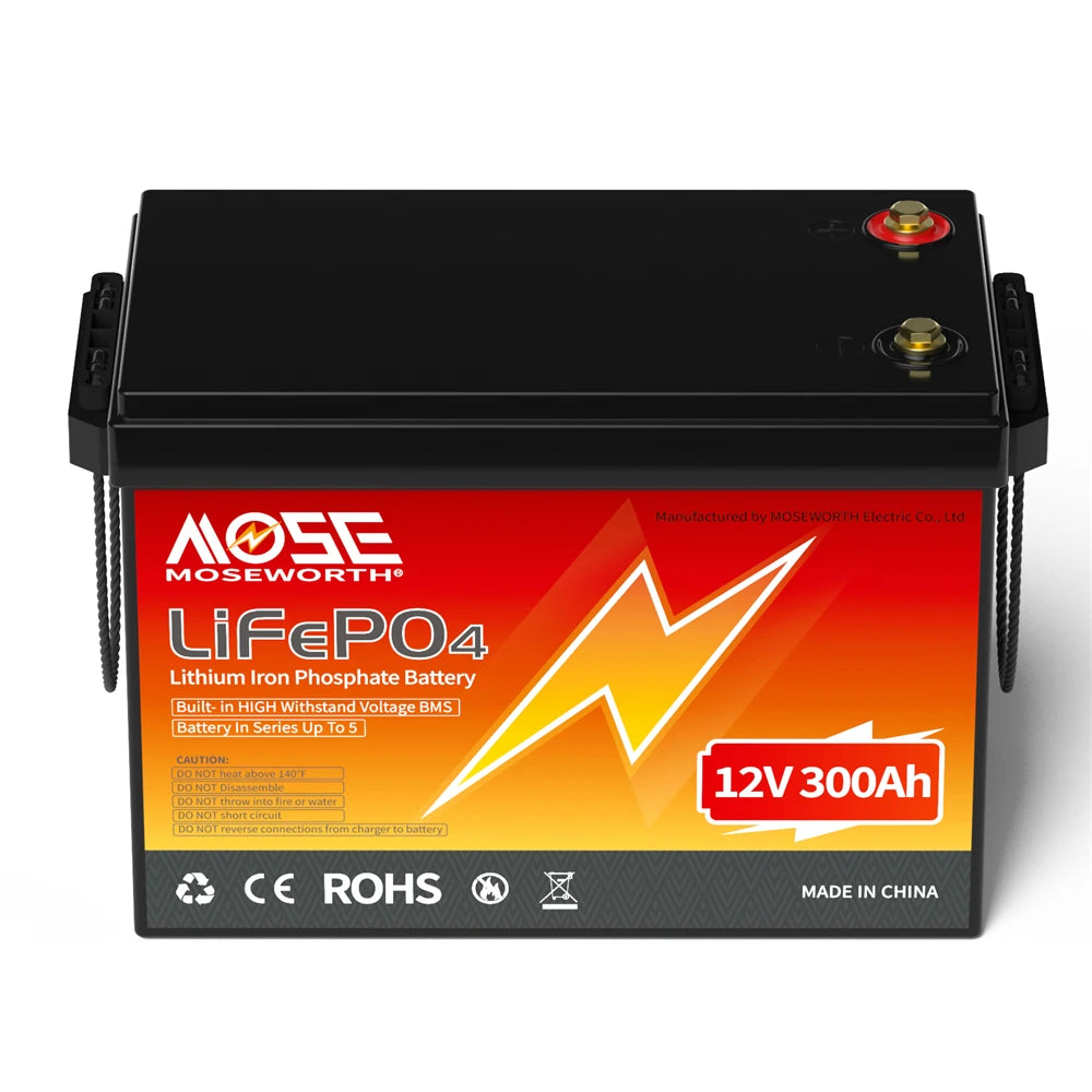 12V 100Ah 140Ah 168Ah 200Ah 300Ah LiFePO4 Battery 12.8V Lithium Iron Phosphate Battery Built-in BMS Deep Cycle for Solar Boat