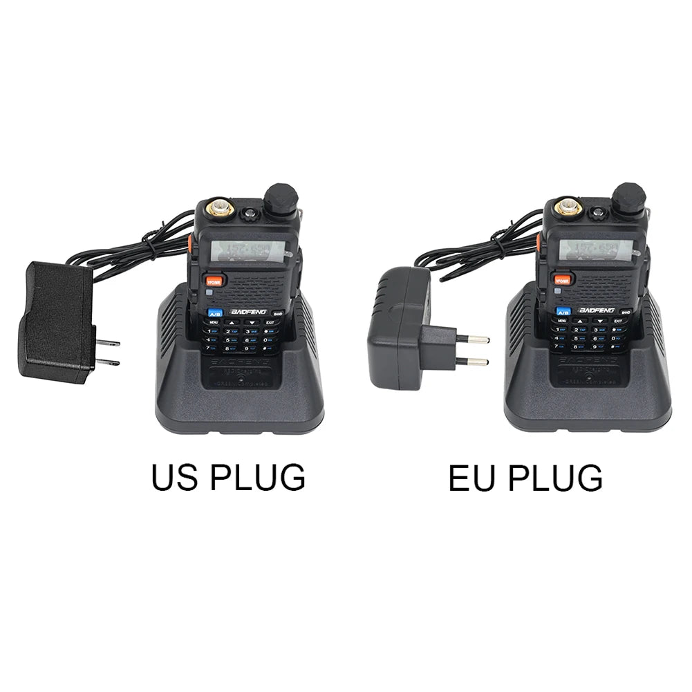 UV-5R Walkie Talkie 5W Dual Band Two Way Radio Commutator VHF/UHF 136-174MHz &400-520MHz Handheld Station Receiver Ham Radio Set