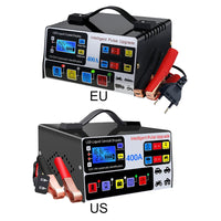 400A Heavy Duty Smart Battery Charger LCD Display Car Battery Charger 12/24V Intelligent Pulse Repair Charger High Power