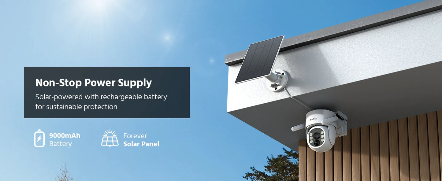 Annke 4MP solar security cameras 4CH Wireless NVR 4mm color night vision IP camera Audio 2.4G 5.8G solar wifi camera outdoor