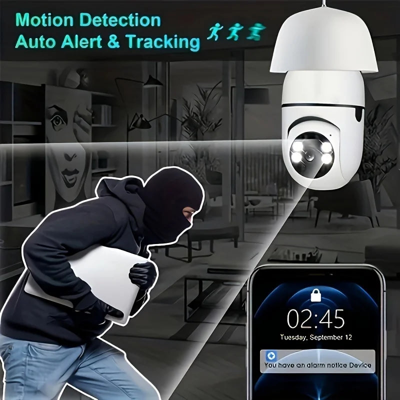 4PC Boykeep Light Bulb Security Cameras, Wireless 5G WiFi ,Ease Life APP,360 Degree E27 1080P Cam,Night Vision,Motion Detection