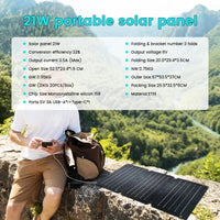 100W Solar Panel Portable Folding 54W 36W 21W Solar Generator for Camping Balcony photovoltaic panels Waterproof
