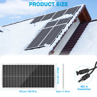 WERCHTAY 100W 12V 12BB Solar Cell Monocrystalline Solar Panel High Efficiency Solar Module Charge Battery for RV Trailer
