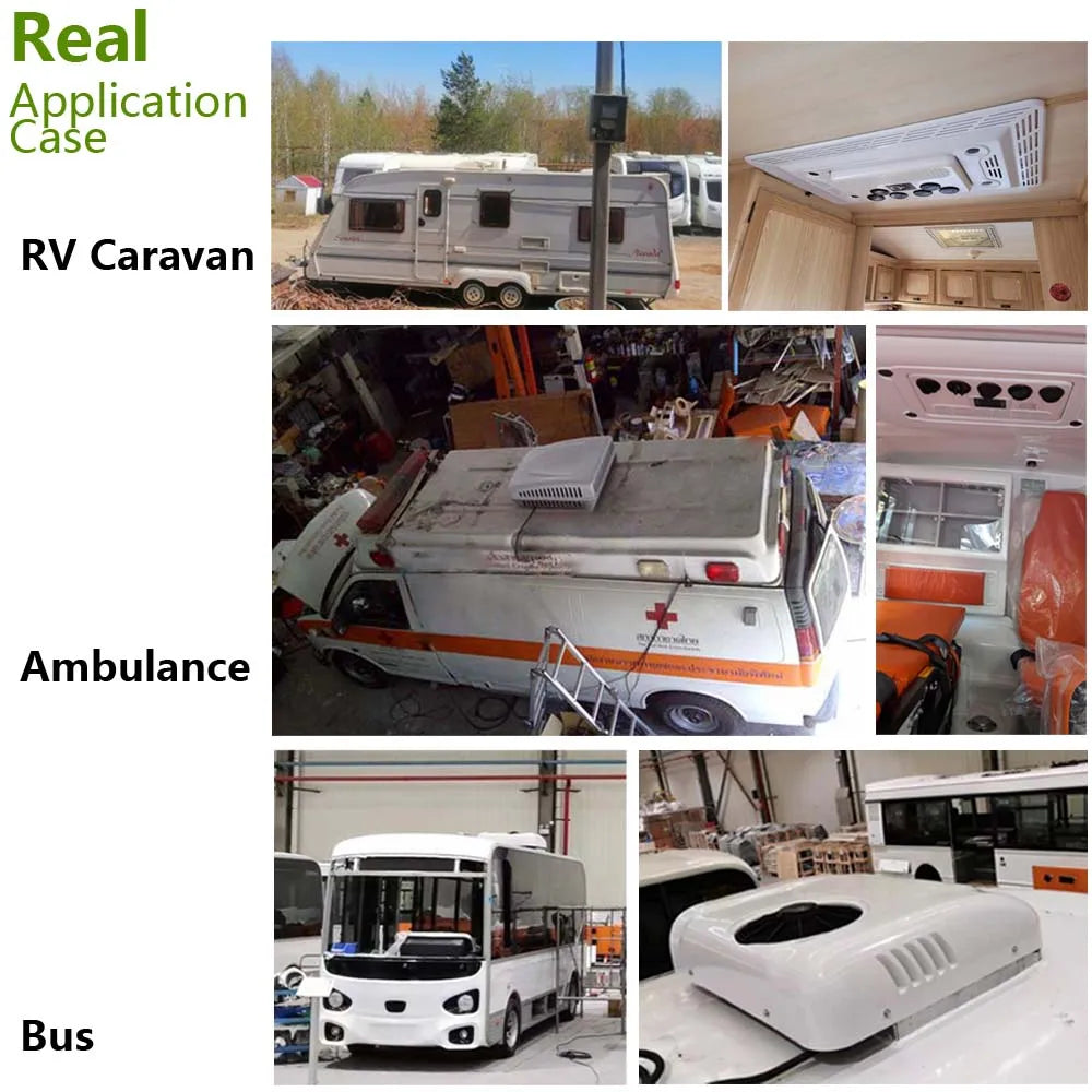 Aspligo Electric RV Roof Air Conditioner Heat and Cool 12V 24V RV Rooftop Parking AC For Truck Camper Van Caravans Motor home