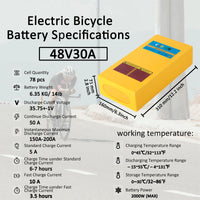 36V48V52VEbike Battery Pack with Charger Lithium Battery 10/20/30AH for Bicycle Scooter Motorcycle