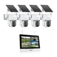 Annke 4MP solar security cameras 4CH NVR Video Surveillance Kit color Night Vision Two-way voice 2k wireless security cameras