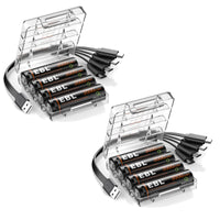 EBL Rechargeable 1.5V AA 3500mWh Lithium Batteries with USB Cable Li-ion Battery 1600+ Cycles For Remote Control Toy