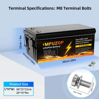MFUZOP 1280Wh 2560Wh 3840Wh  12V LiFePO4 Rechargeable Battery Intelligent BMS100Ah 200Ah 300Ah System for RV Camping No VAT