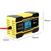 12V-24V 7-stage smart Car Battery-Charger Full Automatic 10A Digital Car Battery Charger  Pulse Repair for AGM GEL WET Lead Acid