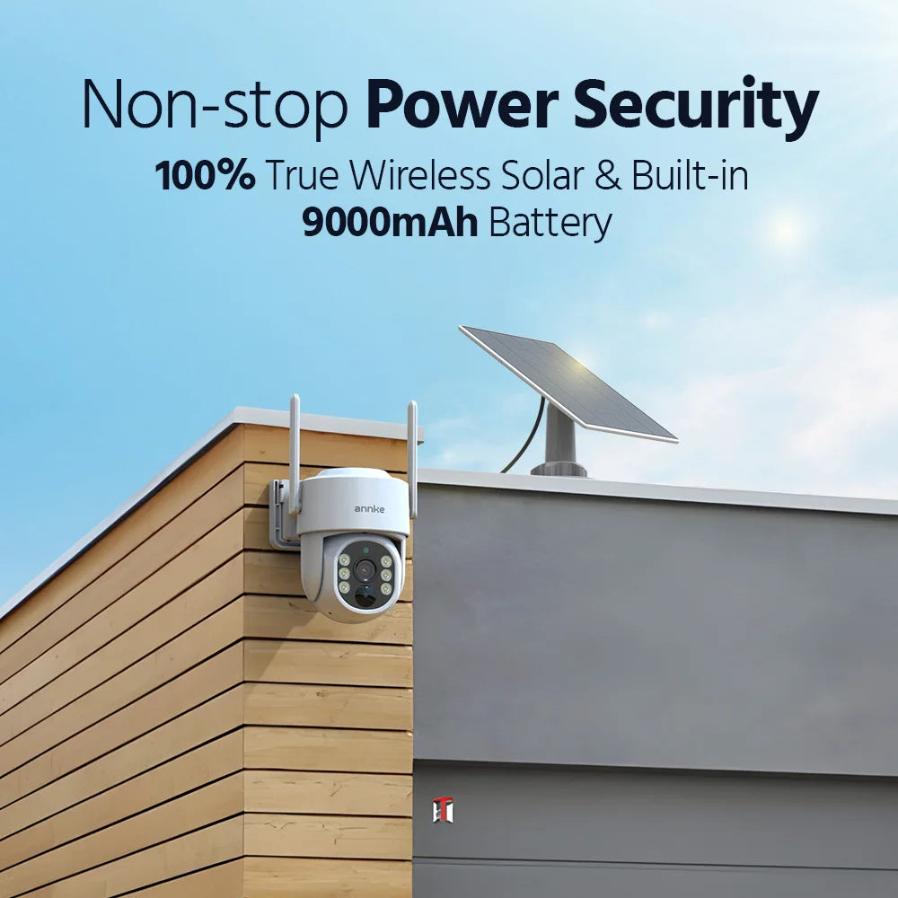 Annke 4MP solar security cameras 4CH NVR Video Surveillance Kit color Night Vision Two-way voice 2k wireless security cameras