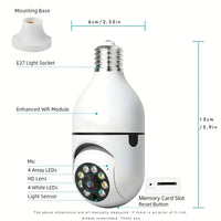 4PC Boykeep Light Bulb Security Cameras, Wireless 5G WiFi ,Ease Life APP,360 Degree E27 1080P Cam,Night Vision,Motion Detection