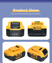 For Dewalt Cordless Tools 6.0Ah 20V Lithium-Ion Replacement Batteries - Compatible with DCB200, DCB205, DCB206 & More