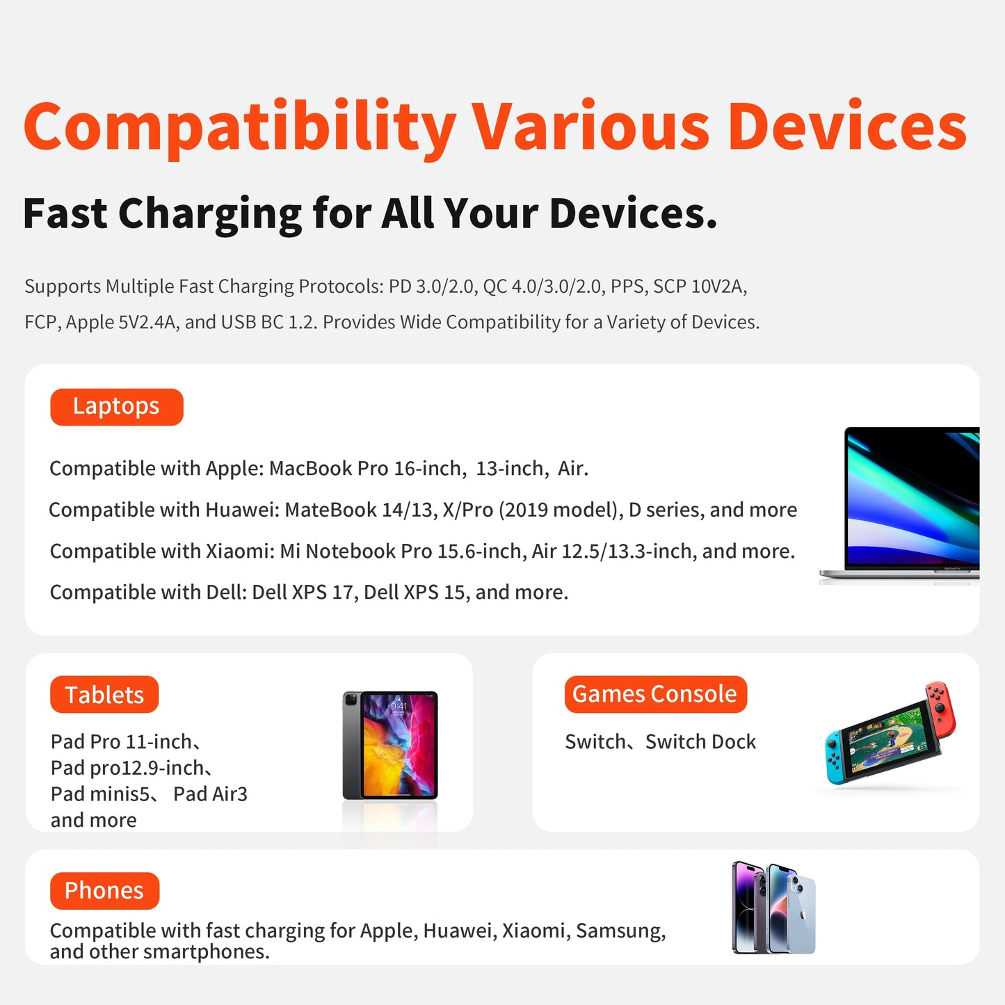 QERE Fast Charger PD 30W GaN Phone Universal Adapters EU Plug Safe Type C USB Intelligent Lightning Fast Charging Mini Portable