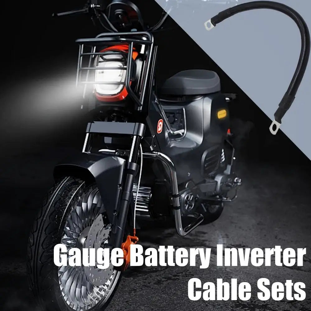 50CM Battery Inverter Cable With Terminals 4AWG Stranded Copper Cord Solar Power Connection Wire With Lug Car Accessories