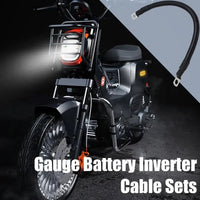 50CM Battery Inverter Cable With Terminals 4AWG Stranded Copper Cord Solar Power Connection Wire With Lug Car Accessories