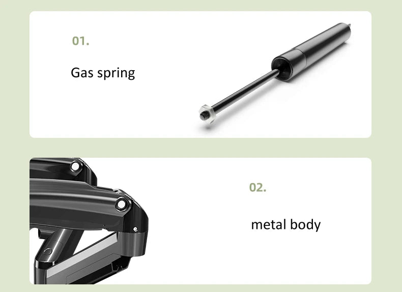 Northbayou F160-FP 10"-17" laptop mount 360 rotate 10"-27" air press full motion gas spring  10"-27" two monitor  clamp desk