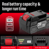 1/2/3/4Pack 20V 5Ah Replacement Battery For Parkside X 20V Team For Parkside PAP 20 B3/A3 PAPS 208 A1 Power Tools