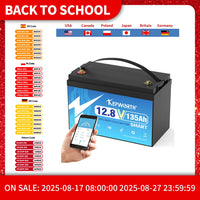 NEW 12V 100AH 120AH 135AH 200AH LiFePO4 Battery Built-in Bluetooth  BMS Power Batteries 6000 Cycles For RV Campers Golf Cart