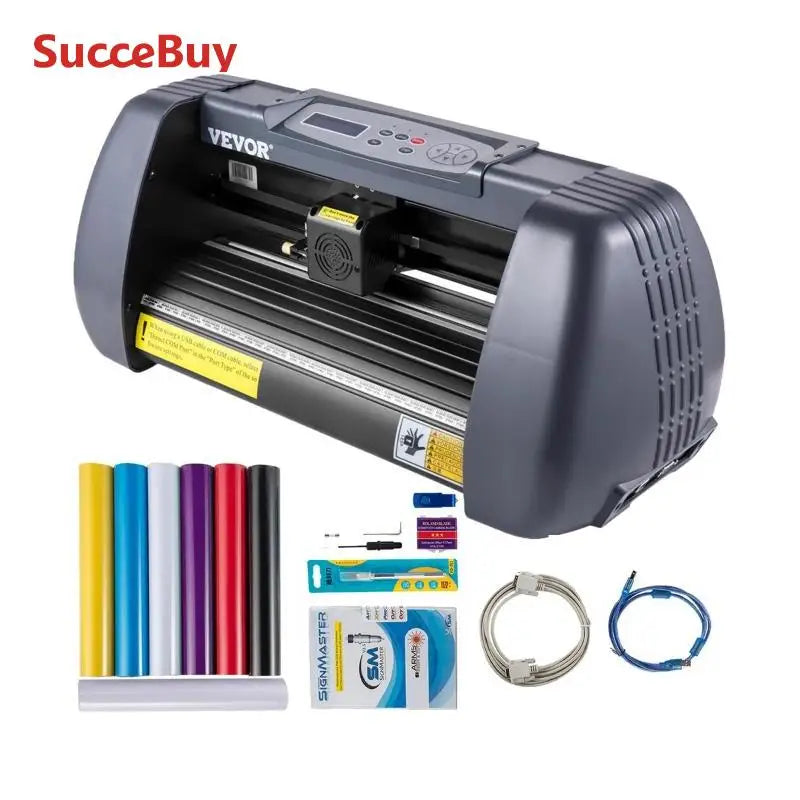 SucceBuy Vinyl Cutter Machine Computer Windows Software 3 Blades Pen Holder 14Inch 375MM Max Paper Feed Printer Cutting Plotter