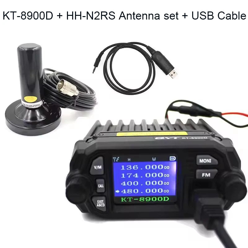 QYT KT-8900D 25W Dual band Quad Display 136-174&400-480MHz Large LCD Display Mobile Radio KT8900D
