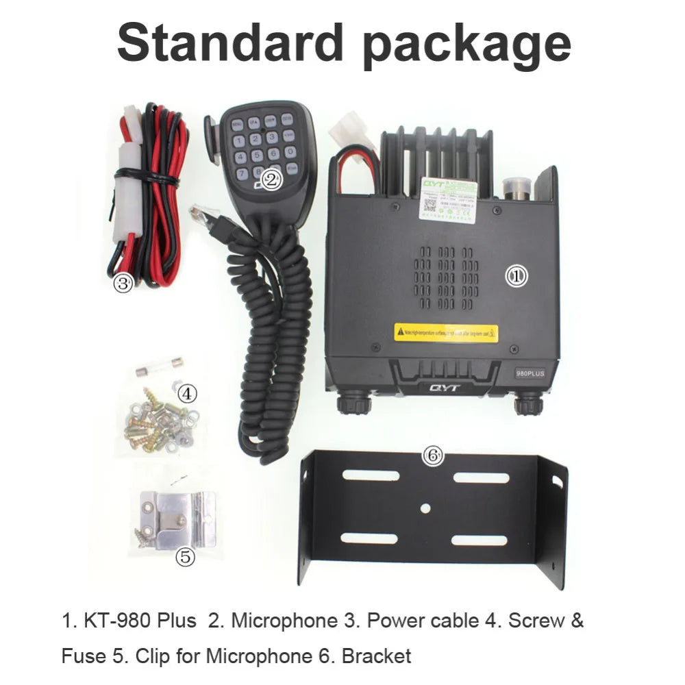QYT KT-980Plus High Power 50W Dual Band 136-174&400-470MHz 200CH Dual Band Quad Standby Car Mobile Two Way Radio 980plus