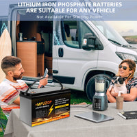 MFUZOP 1280Wh 2560Wh 3840Wh  12V LiFePO4 Rechargeable Battery Intelligent BMS100Ah 200Ah 300Ah System for RV Camping No VAT