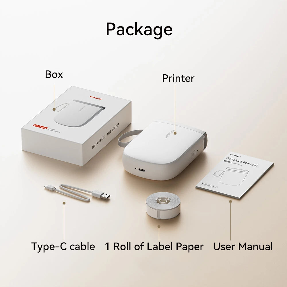 Niimbot 300 DPI High Definition Label Printer Upgraded D11 Wireless Thermal Label Maker Self-Adhesive Labeling Machine