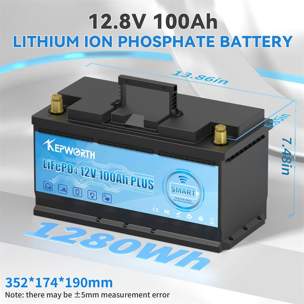 NEW 12V 100AH 120AH 135AH 200AH LiFePO4 Battery Built-in Bluetooth  BMS Power Batteries 6000 Cycles For RV Campers Golf Cart