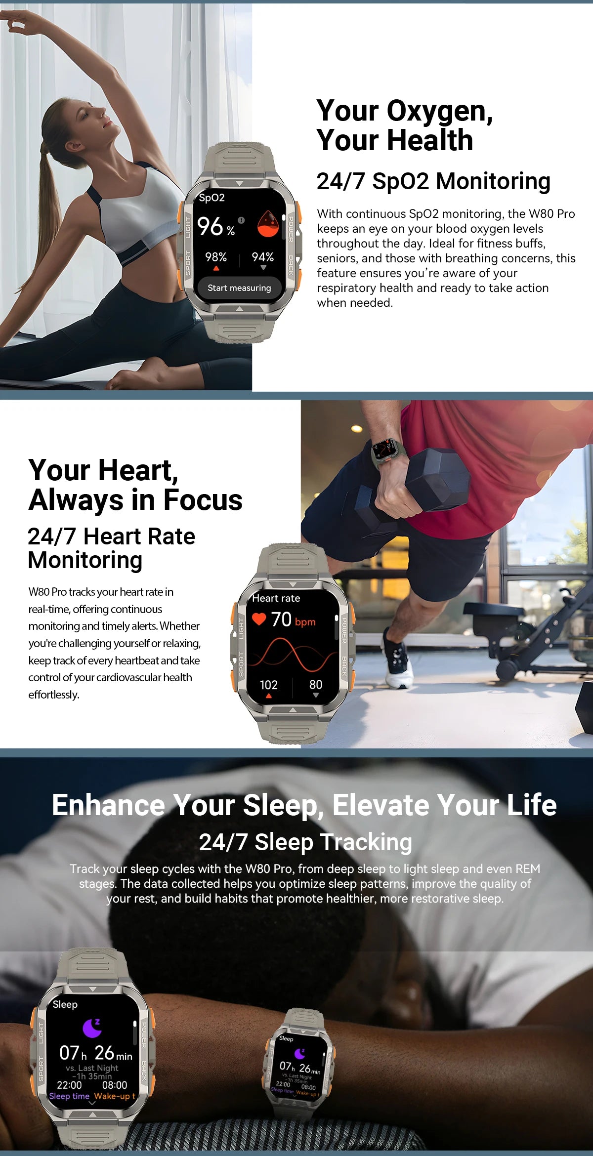 [World premiere]Blackview W80 PRO Outdoor Rugged Smart Watch, GPS Position Smartwatch, 1.91‘’ Display, 900mAh with Flashlight