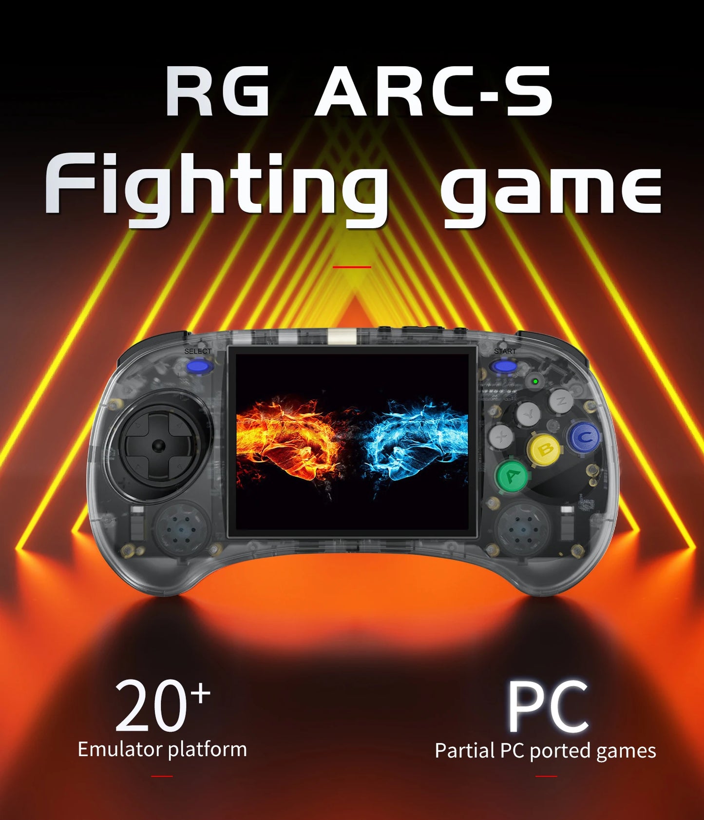 ANBERNIC RG ARC-S/RG ARC-D Retro Handheld Game Console 4.0" Six Button Design Gaming Console Support Wired Handle HD-compatible