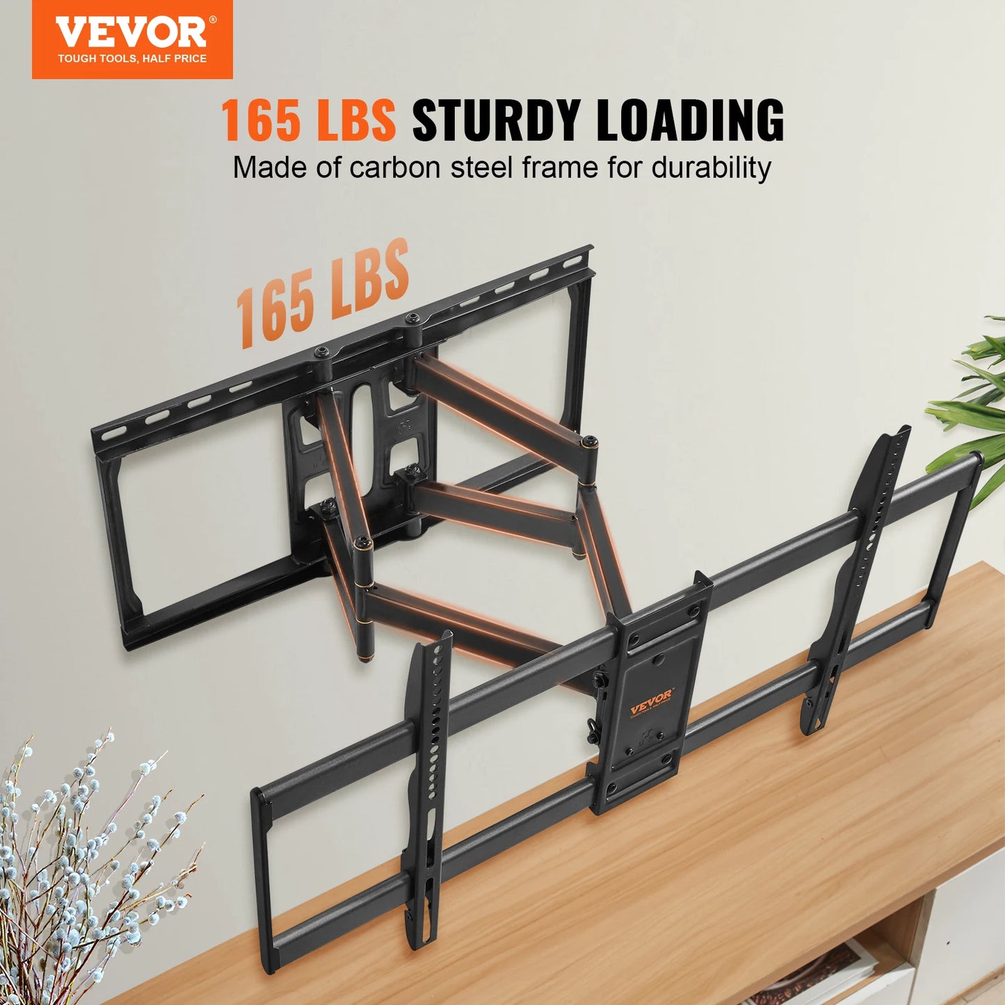 VEVOR Full Motion TV Mount Fit for Most 26-90in TVs Swivel Tilt Horizontal Adjustment TV Wall Mount Bracket W/ Articulating Arms