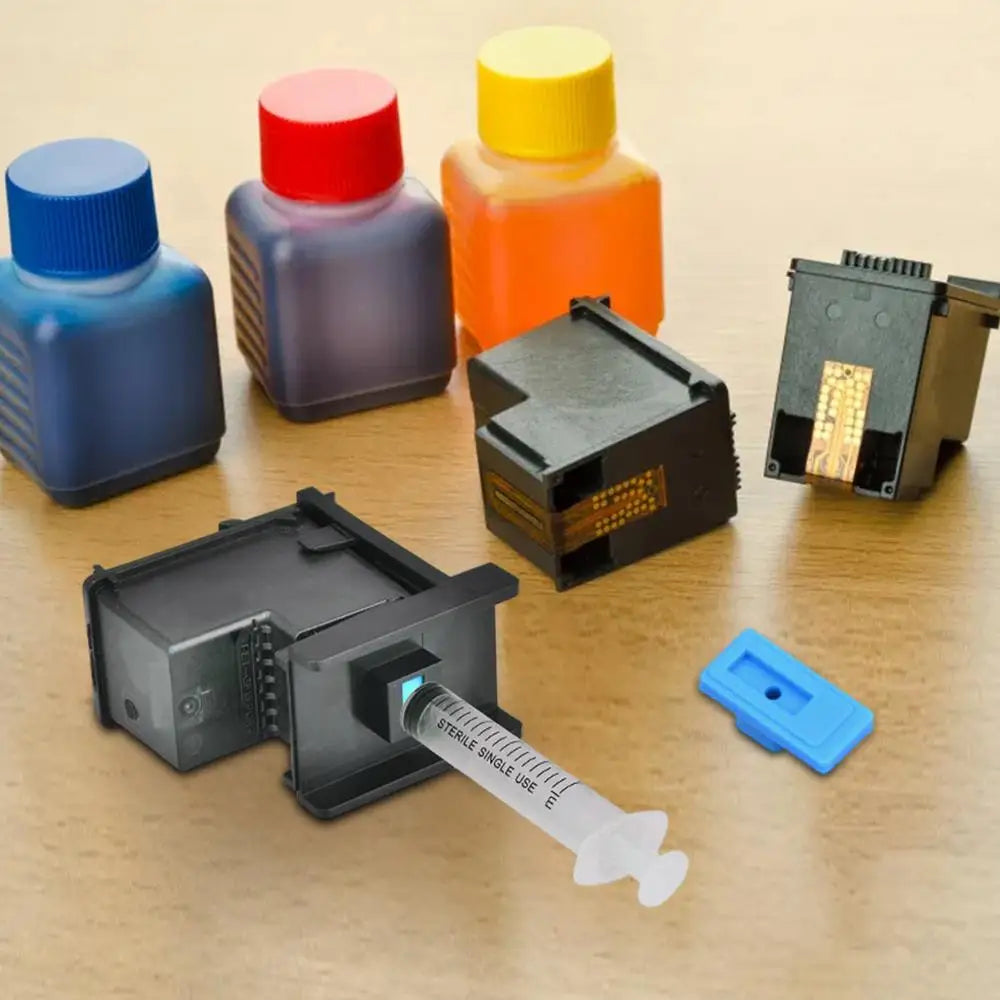 Ink Refill Tool Kit Syringe Tool Kit Multifunctional Ink Refill Cartridge Clip Inkjet Printer Cartridges Refill Kit Convenient
