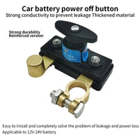 Car Battery Disconnect RV Battery Cut Off Tool 12/24V Waterproof Cut Off Disconnector For Vehicles Truck Accessories