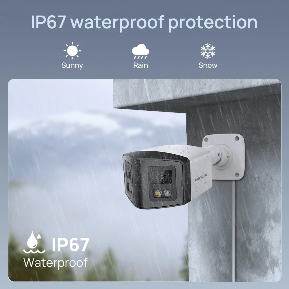 VIKYLIN 180° Panoramic View 4MP Dual-Lens PoE Security IP Camera CCTV Home Outdoor Video Surveillance POE Security camera Onvif